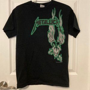 Metallica Rock Tee with Green Skull, Adult Small. Never worn, no tags